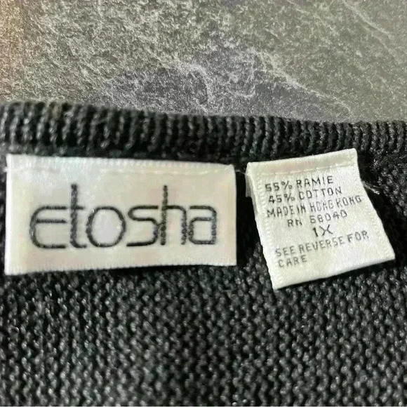 Etosha Tunic Sweater Cotton Blend Bat-Wing Long Sleeve Embellishments Size 1x - Picture 5 of 13